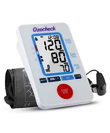Ozocheck Fully Automatic Digital Blood Pressure and Pulse Rate Monitor - White
