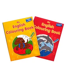 My English Colouring Book Reading And Writing & Alphabets And First Words Set Of 2 - English