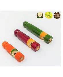 A&A Kreative Box Wooden Little Whistles Pack Of 3 - Color May Vary
