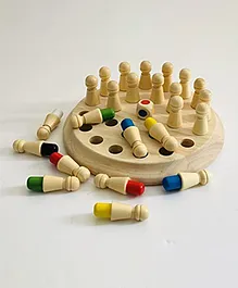 Crackles Wooden Memory Matchstick Chess Game Beige - 25 Pieces