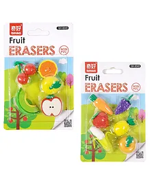 Crackles Cutest Fruit Food Erasers Pack Of 2 - Multicolor
