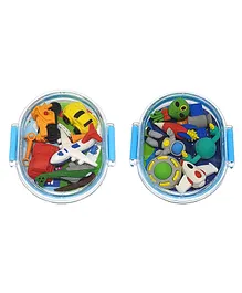 Crackles 3D Puzzle Space And Vehicles Theme Erasers Pack of 2 - Multicolour