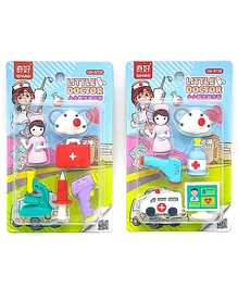 Crackles Cutest Little Doctor Nurse Pattern Fancy Erasers Pack of 2 - Multicolour