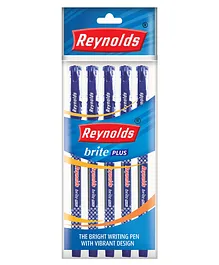 Reynolds Brite Plus Ball Pen Pack of 5 - Blue