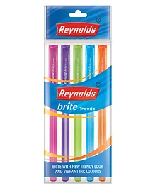 Reynolds Brite Trendz Ball Point Pen Pack of 5 - Multicolor