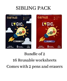 Cubtales Logic Volume 1 & Volume 2 Activity Kit Sibling Pack - Multicolour