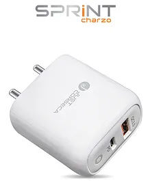 Just Corseca Sprint Charzo 36W Dual Port Adapter With QC 3.0 - White