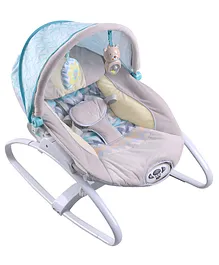 Infantso Baby Rocker with Soothing Vibrations Melodies & Toy Bar - Grey Blue