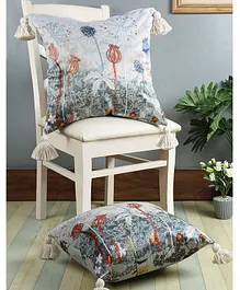 Eyda Digital Print Velvet Reversible Cushion Covers Pack of 2 - Multicolor