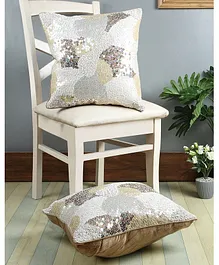 Eyda Embellished Cushion Covers Pack of 2 - Off White Beige