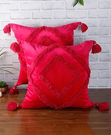 Eyda Super Soft Velvet Cushion Cover Pack of 2 - Fushia Pink