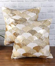 Eyda Cushion Covers Embellished Pack of 2 - Gold Silver