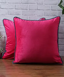 Eyda Velvet Cushion Cover Pack of 2 - Fuchsia Pink
