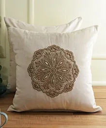 Eyda Embellished Cushion Covers Pack of 2 - Silver