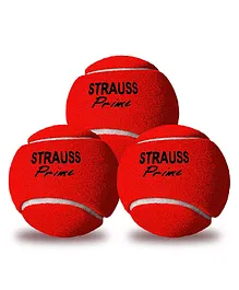 Strauss Heavy Tennis Cricket Ball Pack of 3 - Red