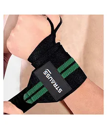Strauss WL Cotton Wrist Support Pack of 2 - Black Green