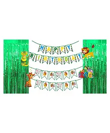 Amazing Xperience HAppy Birthday Decoration Green Safari Theme - Pack of 8 