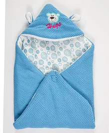 Babyzone Super Soft Baby Hooded Wrapper - Sky Blue