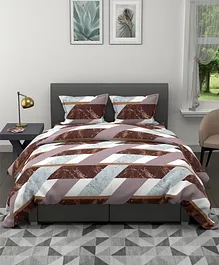 Bianca Ultra Soft King Size Ac Comforter & Bedsheet Set 150 Gsm Ornamental - Brown 