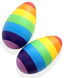 NESTA TOYS Rainbow Wooden Egg Shaker Set of 2 - Multicolour