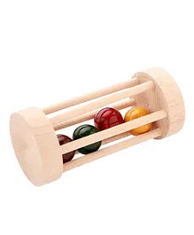 Ariro Beech & Ivory Wood Rolling Rattle - Multicolour