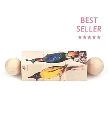Ariro Wooden Rotating Birds Puzzle - Multicolour