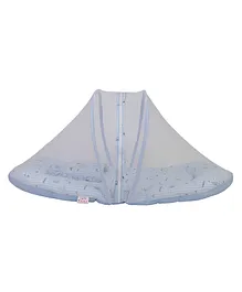 Enfance Nursery Mosquito Net Bedding Set Strips Print-Blue