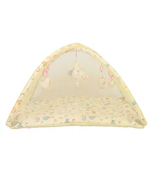 Enfance  Nursery Play Gym With Mosquito Net Hot Air Ballon Print-Yellow