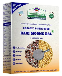 Tummy Friendly Foods Organic Sprouted Ragi, Moong Dal Porridge Mix - 200 Gm