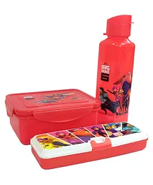 Sterling Big Hero Theme Lunch Box & Pencil Box Water Bottle - Red