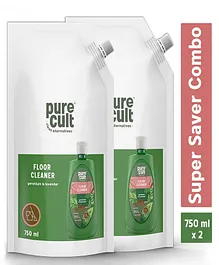 PureCult Floor Cleaner Refill Combo Pack of 2 - 750 ml Each