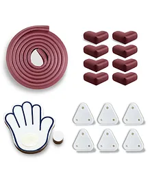 BabyPro Lab Tested Certified Baby Proofing Combo Set of 15 2 Meters PreTaped Edge Guard 8 Corner Guards & 6 Electric Socket Covers
