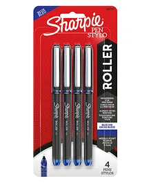 Sharpie Rollerball Pen With Needle Point Pack of 4 - Blue Ink
