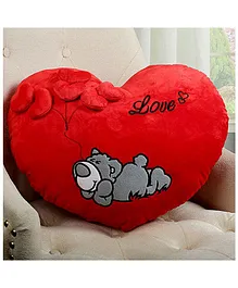 Frantic Heart Shape Sleeping Dog Plush Cushion Pillow - Red