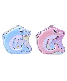 YAMAMA Dolphin Shape Metal Piggy Bank With Lock and Keys (Colour May Vary)