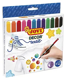 JOVI Decor 4.8mm Fabric Textile Marker Pack of 12 - Multicolour