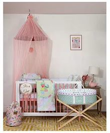 Baby Jalebi Breathable Height Adjustable Tule Net Canopy with Installation Hardware Included - Pink