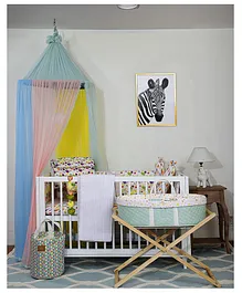 Baby Jalebi Breathable Height Adjustable Tule Net Canopy with Installation Hardware Included - Rainbow