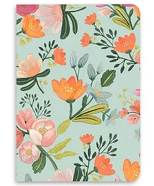 Celfie Design Payal Singhal Handpainted Flower Designer Notebook Aqua Blue - 100 Pages