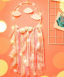 Rooh Dream Catchers Pink Clouds With LED Lights Handmade Hangings - Multicolor