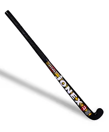 JJ JONEX Wooden Hockey Stick For Beginner's Field Practice - Black & Gold