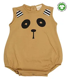 Turtledove London Organic Cotton Onesie Panda Print - Brown