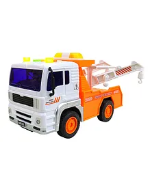 Toyshine Friction Powered Road Side Assistance Rescue Truck Toy with Music and Lights - Orange White