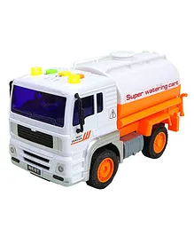 Toyshine Friction Powered Super Water Sprinkler Truck Toy with Music and Lights - Orange White