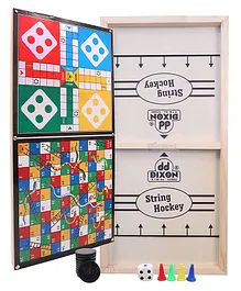Toyshine 3-in-1 String Hockey with Ludo and Snakes and Ladder - Multicolor