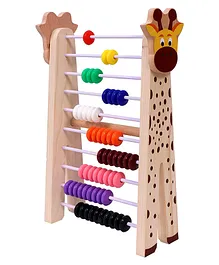 Toyshine Giraffe Wooden Abacus and Learning Play Center - Multi Color