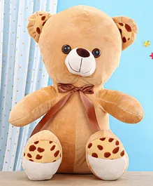 Stuffysoft Teddy Bear Soft Toy with Bow Brown - Height 38 cm