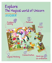 PLAYQID World of Unicorn and Sneaky Pirates Jigsaw Puzzles Multicolour - 37 Pieces