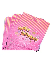 Sticker Bazaar Happy Birthday Party Bag Light Pink Small - Pack of 10 