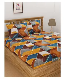 Florida Polycotton King Bed Sheet with Pillow Cover - Orange